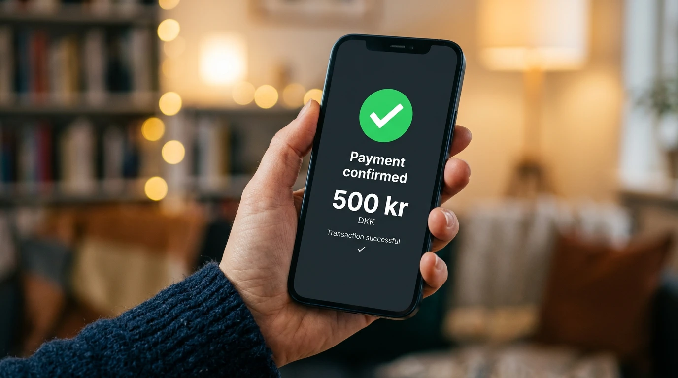 Smartphone med bekræftelse af Mastercard-indbetaling til væddemål